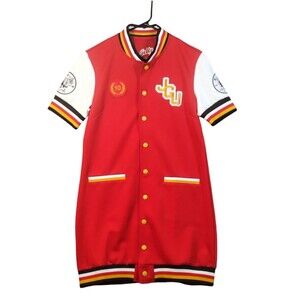 Preppy Rugby Football Street Dress Size XL Skater Grunge Homecoming Red College